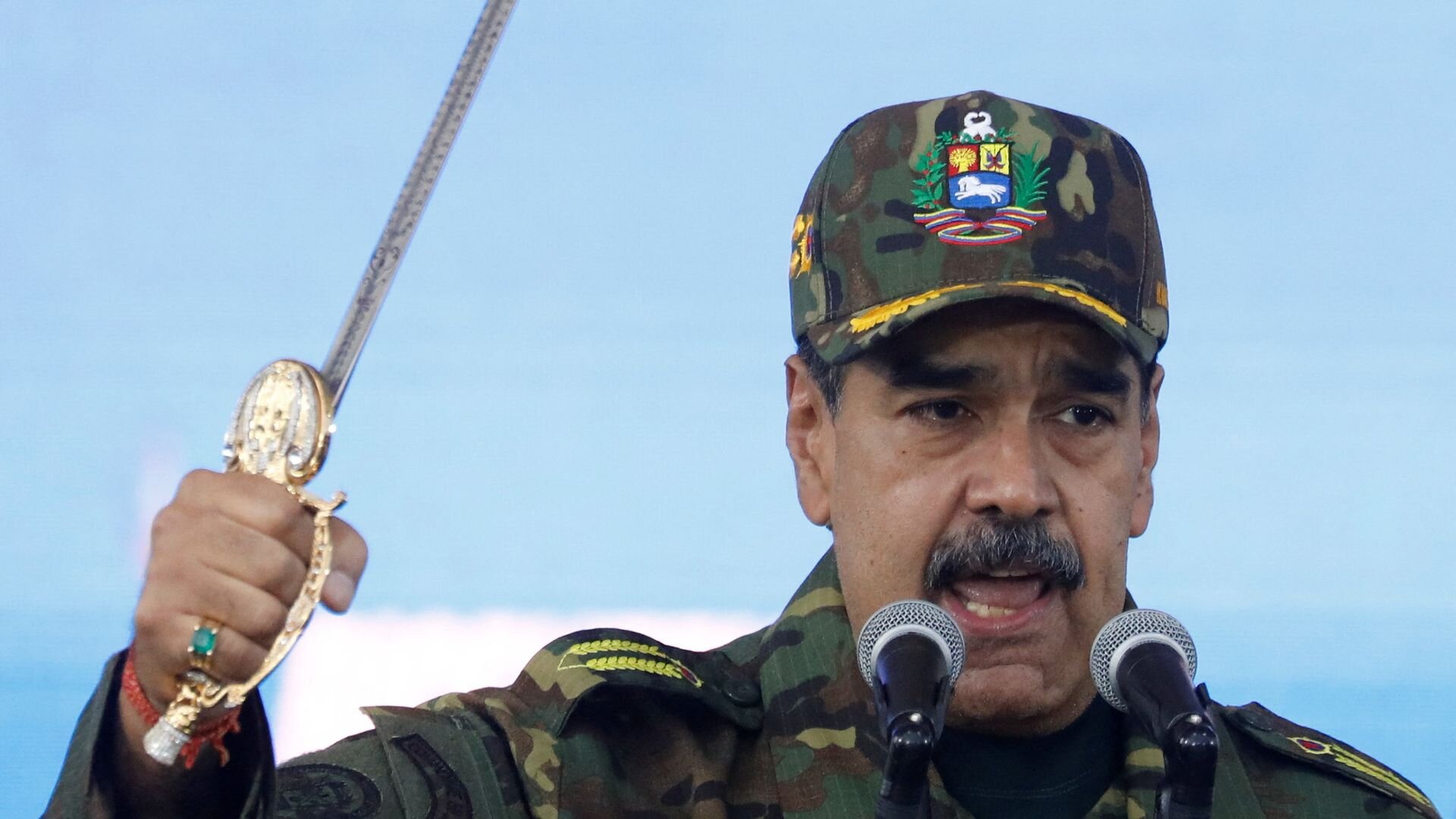 Defiant Maduro wields sword as he sends message to US